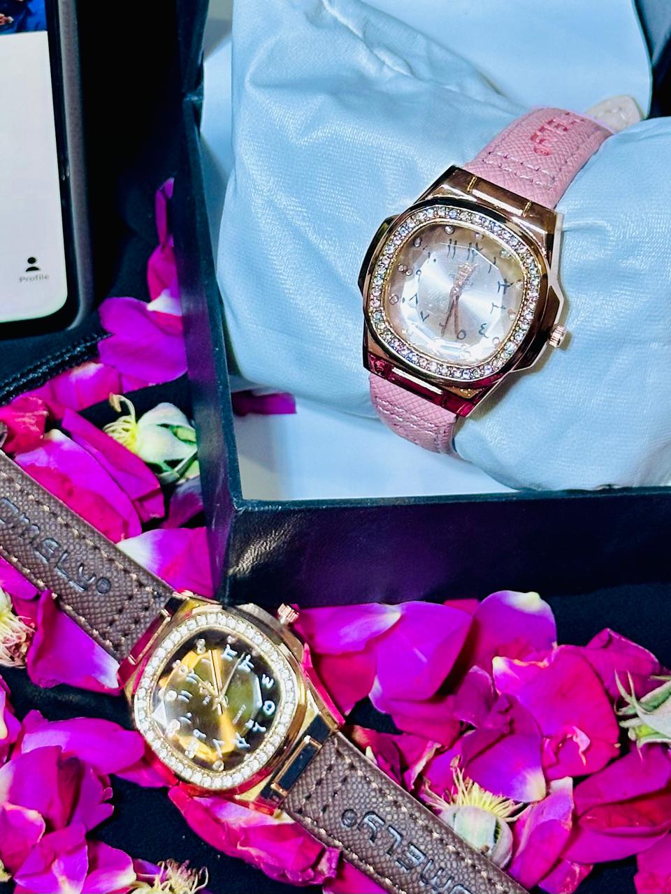 leather straps girl watches